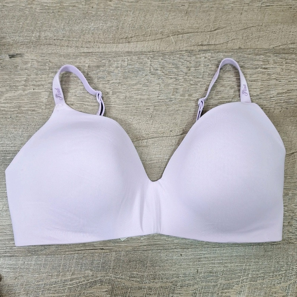 Victoria's Secret Bra 38DD No Wire Tshirt Lightly Lined Wireless Purple